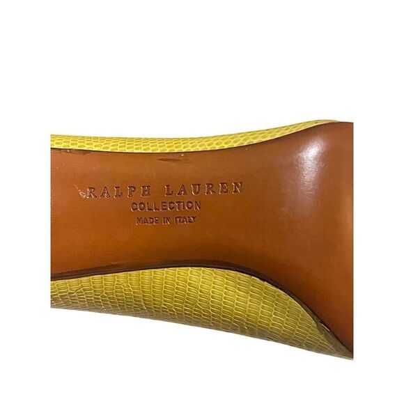 Ralph Lauren Collection Purple Label Yellow Pointed Stiletto Pump Heels Size 7 - Picture 9 of 10